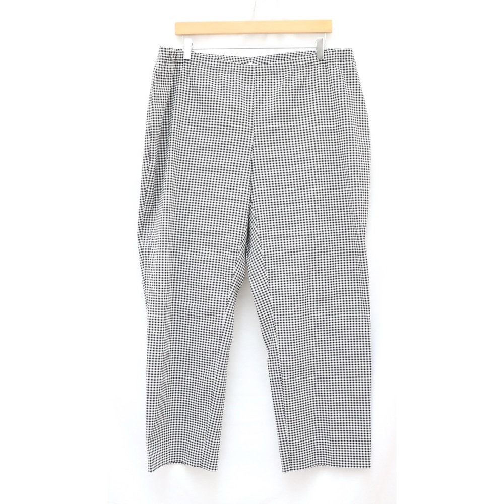 Chapter One Pants Straight Plaid Gigham Check plus size office career classic 20